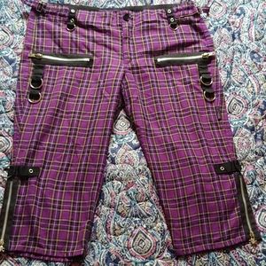 Tripp purple plaid capris